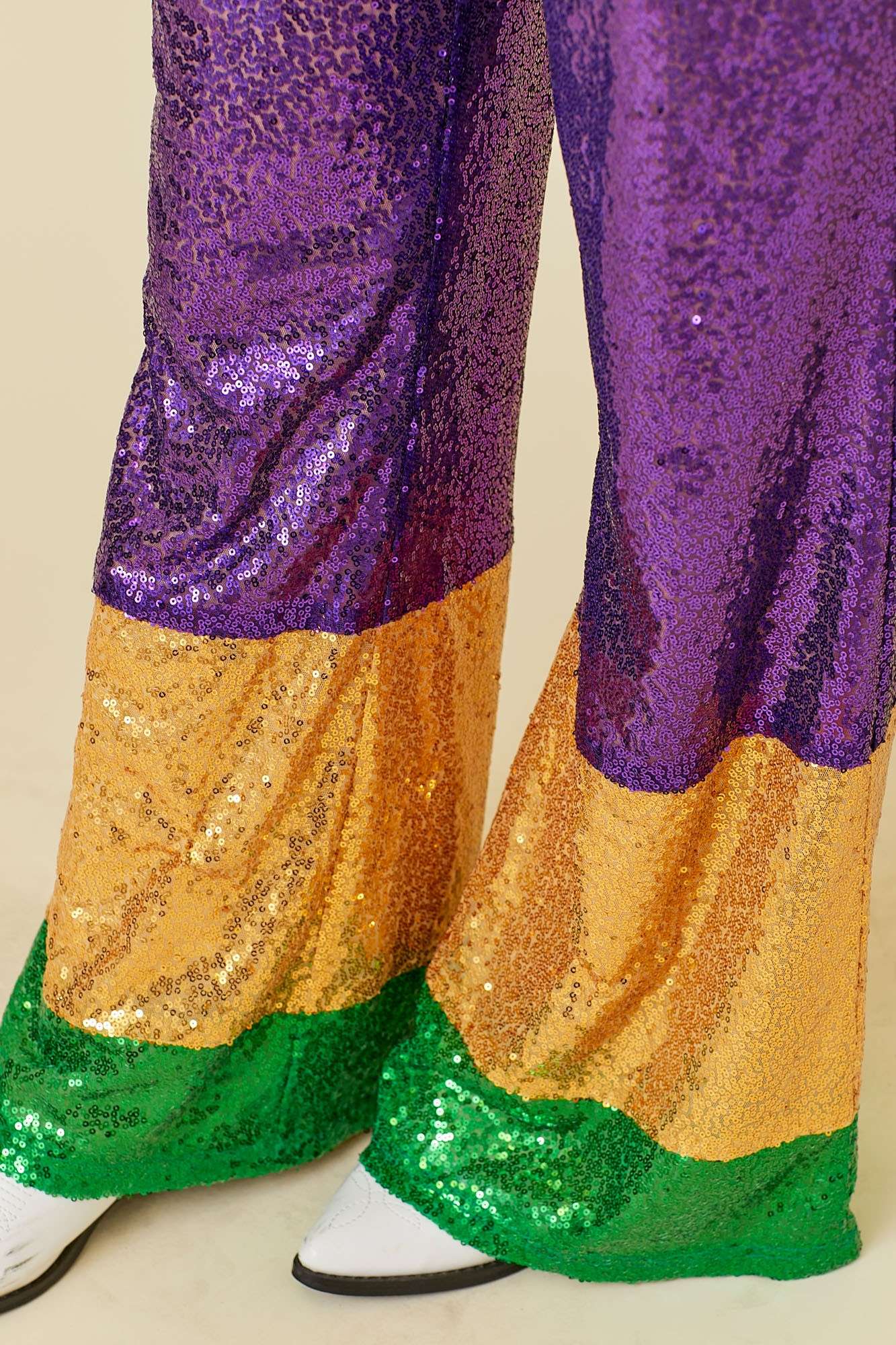 Main Strip - Mardi Gras Sequin Wide Pants: MARDI GRAS / S - Image 4