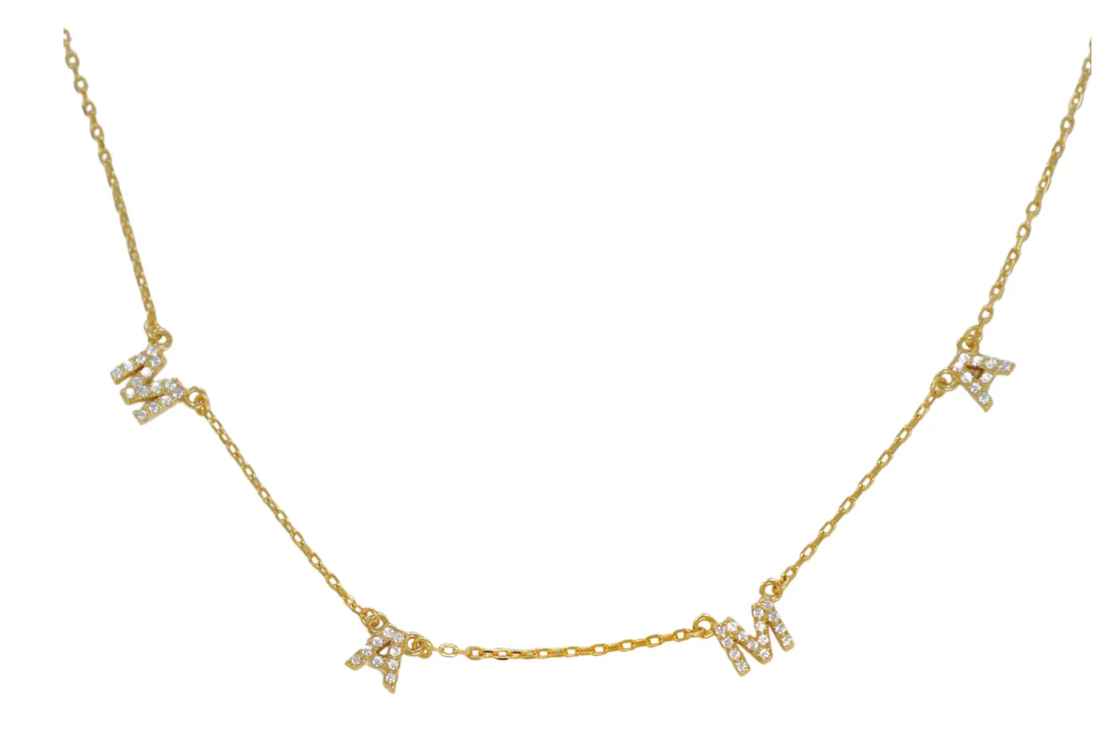 "MAMA" PAVE BY THE YARD CZ NECKLACE