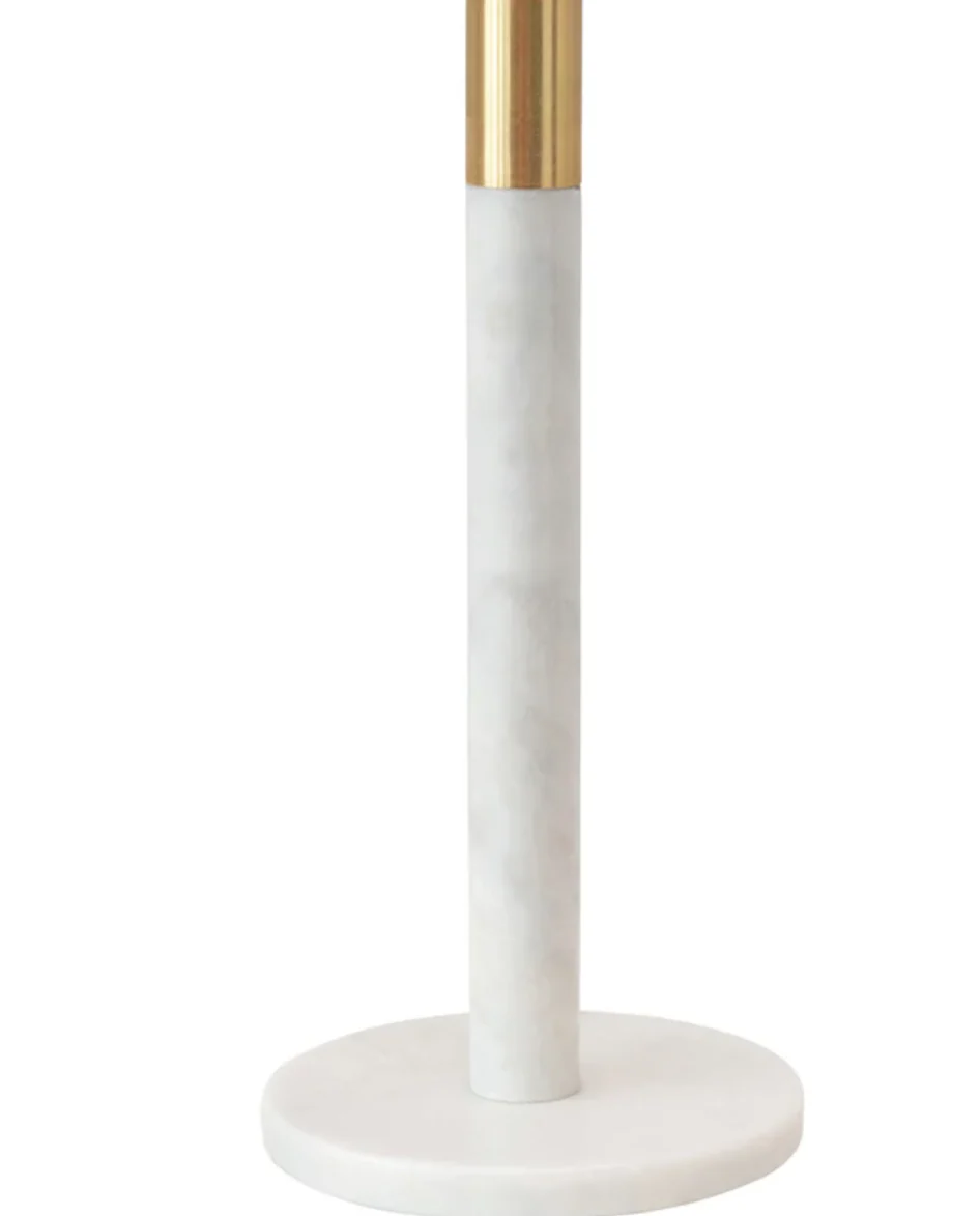 Marble Paper Towel Holder w Brass Top