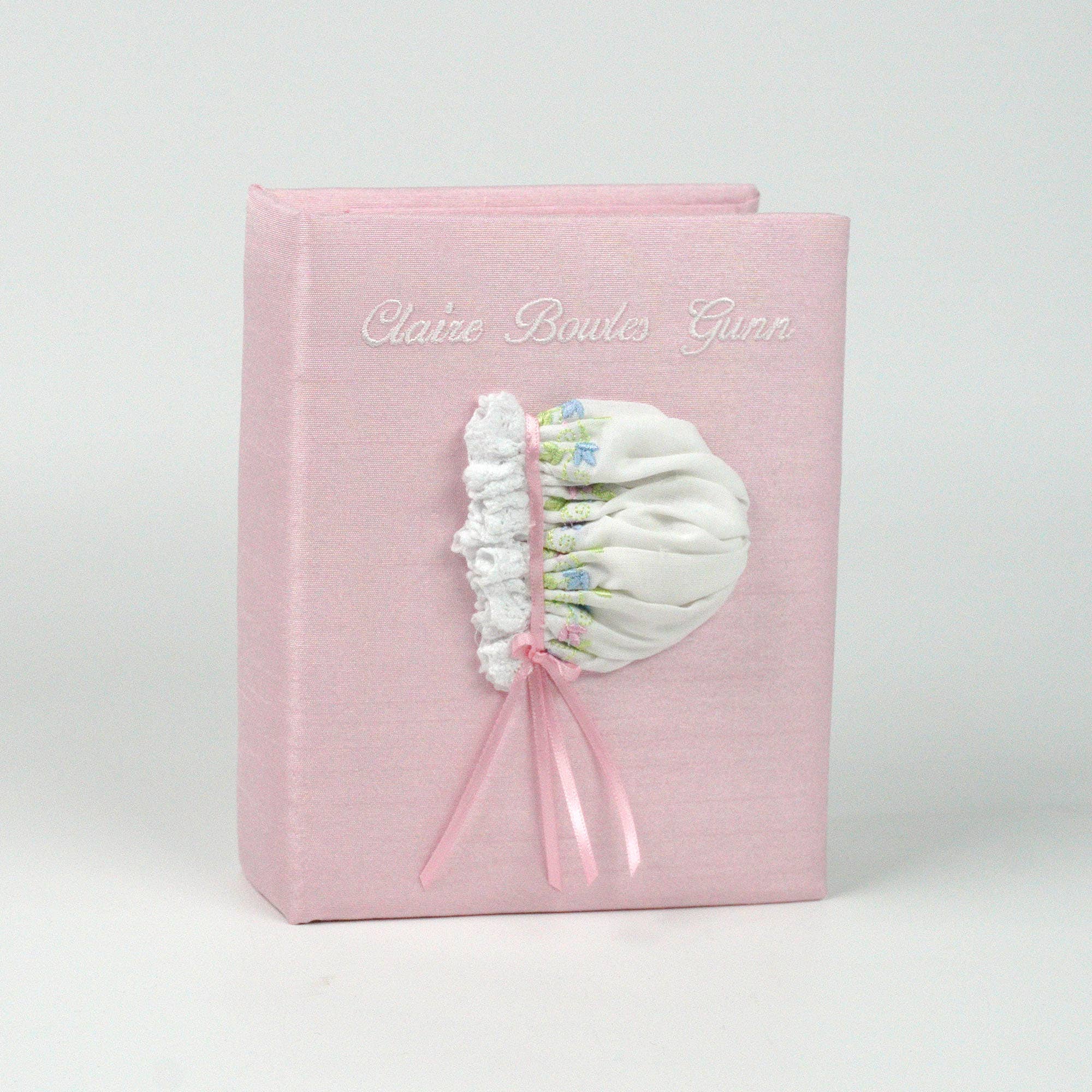 MARCELA - Small Photo Album-Swiss Batiste Dress Flowers on Shantung - Image 3
