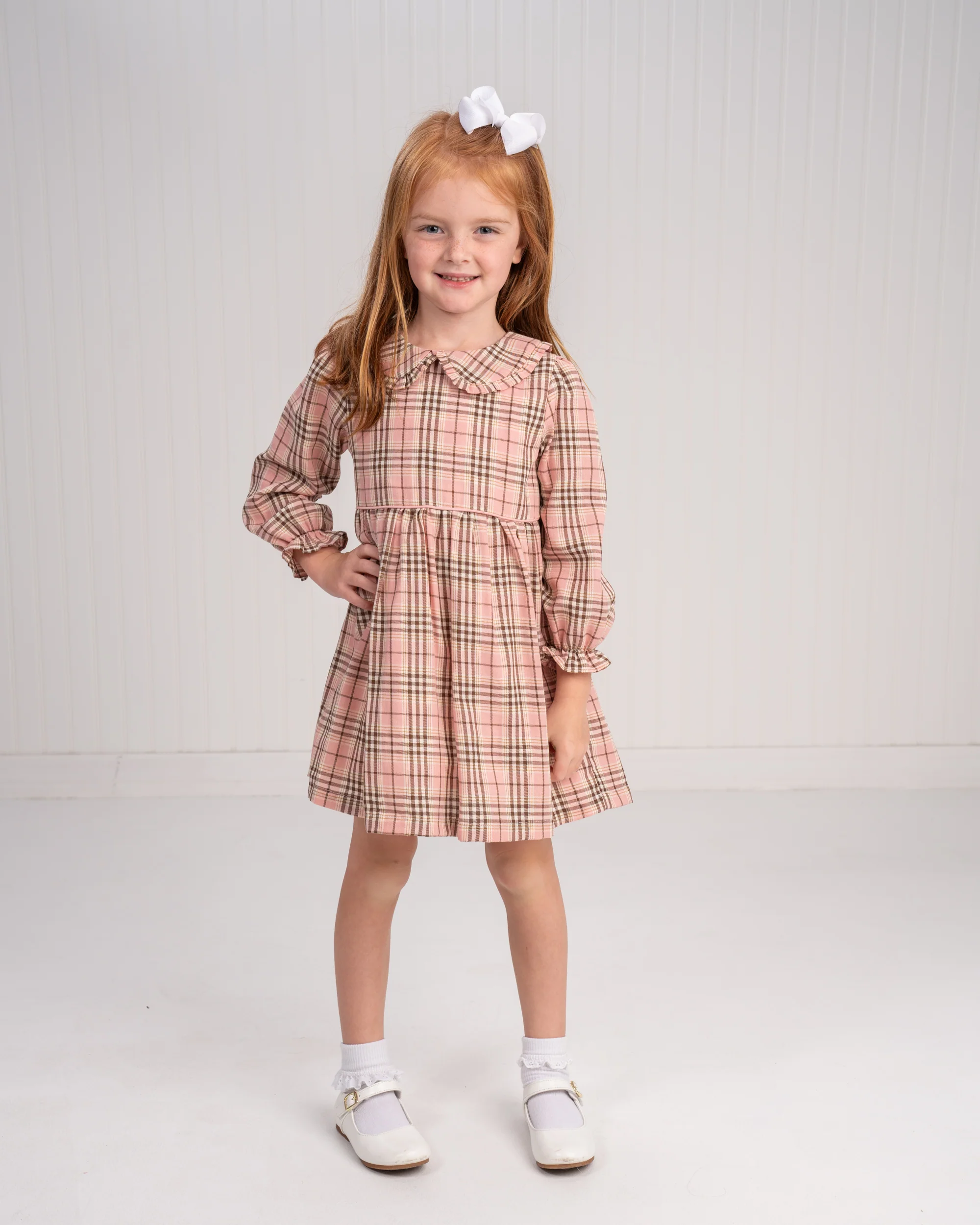 Marcy Autumn Rose Plaid Dress - Image 4