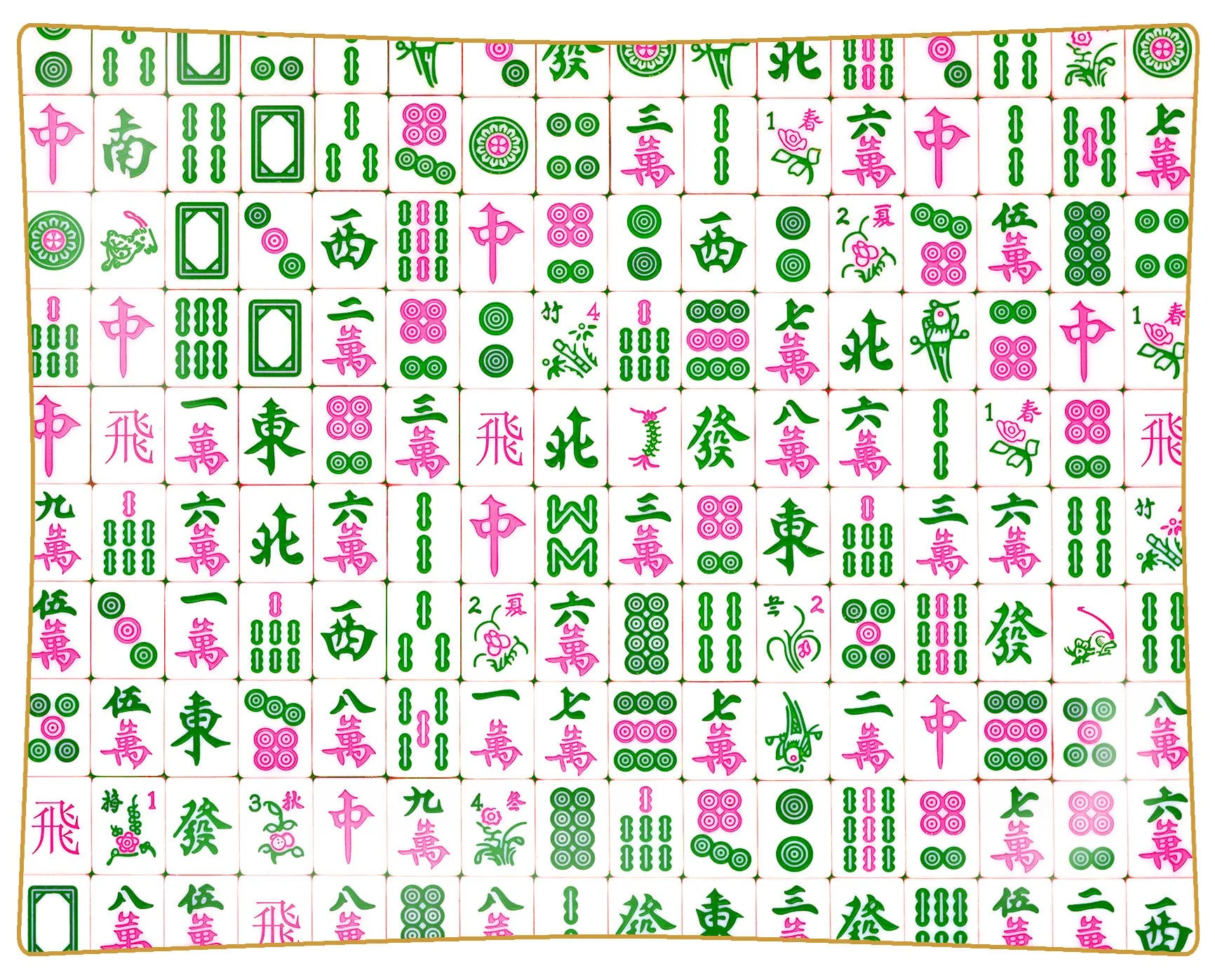 Marye-Kelley - P6660-Pink and Green Mahjong Glass Plate: 6" Square - Image 3