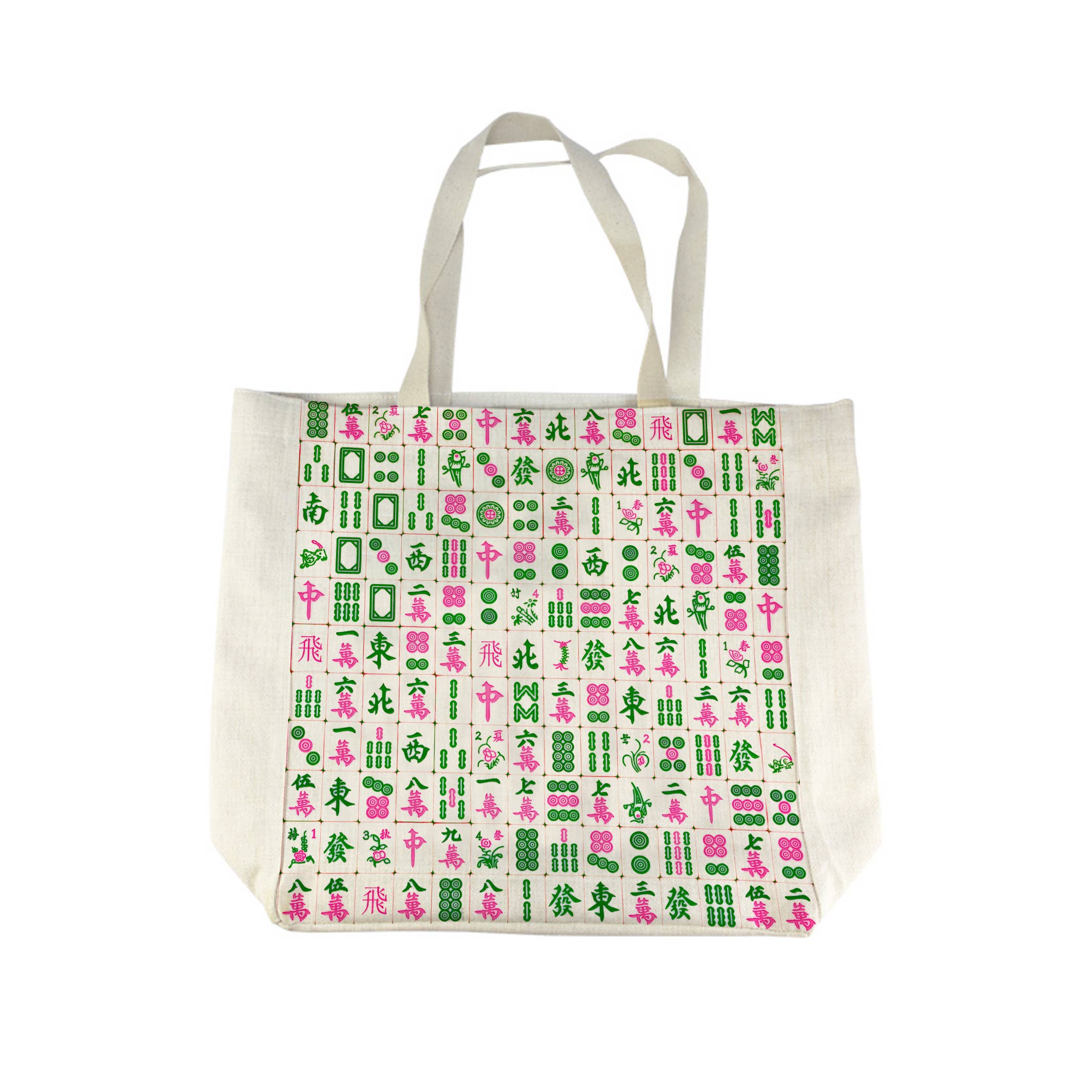 Marye-Kelley - Pink and Green Mahjong Tote Bag