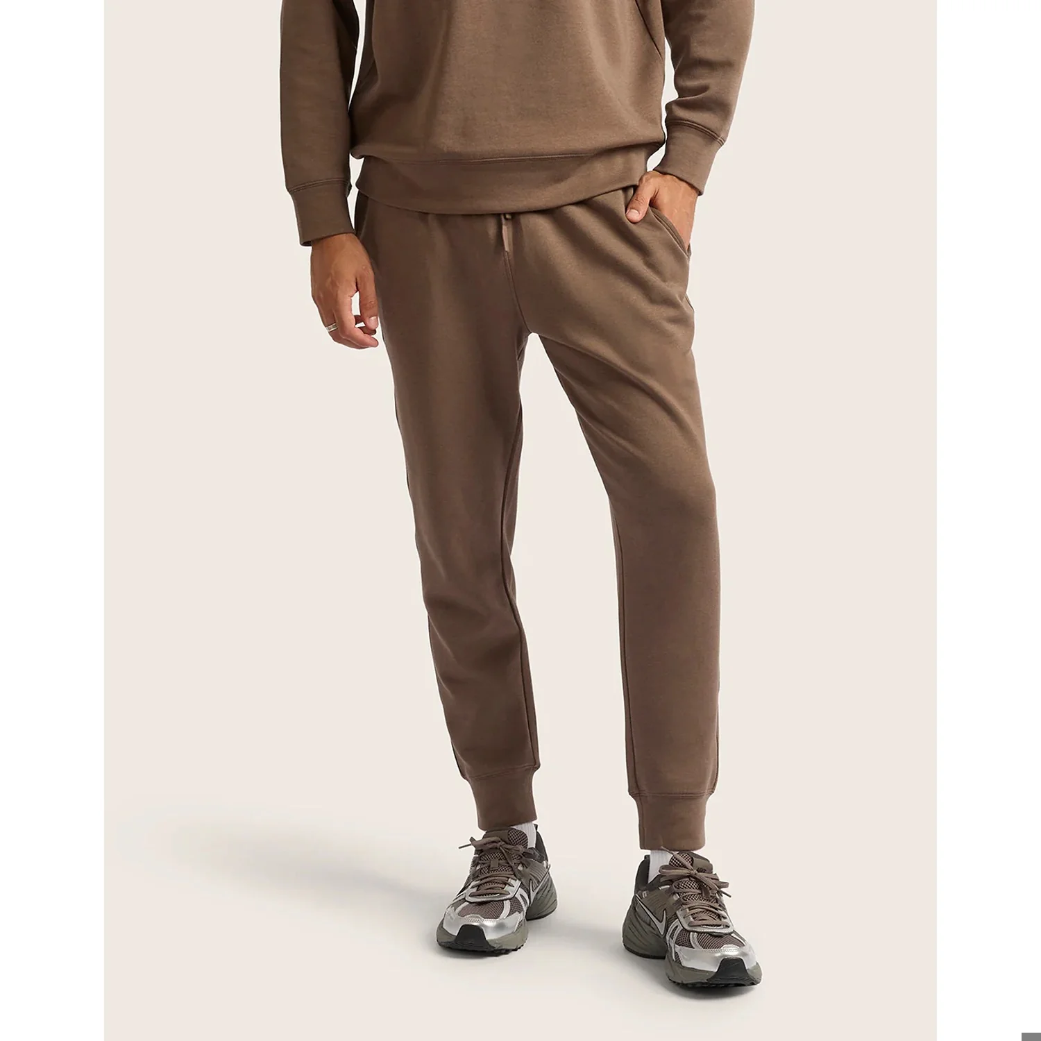 Mens-Cuffed-Sweat-Pants-Oyster - Image 2