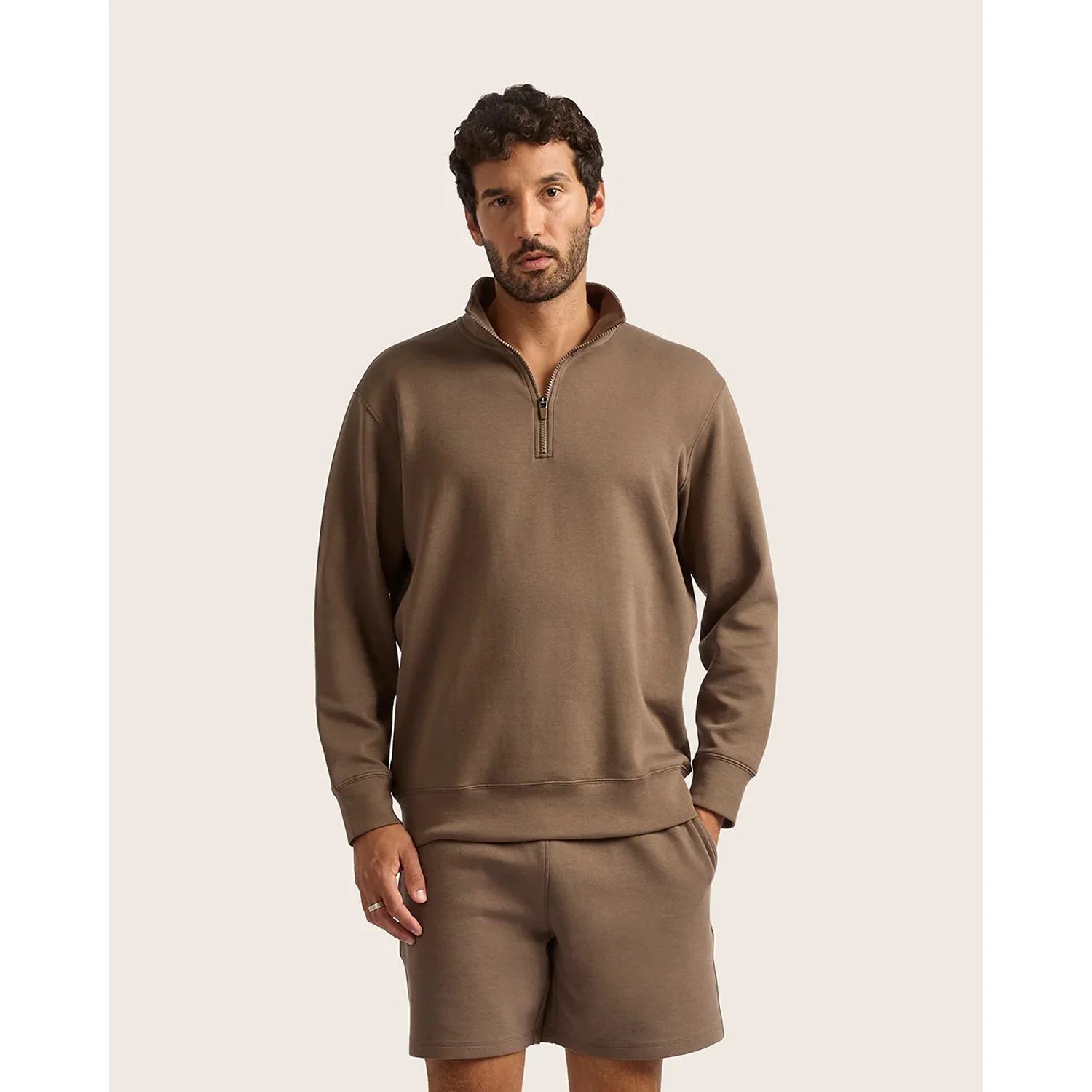 Mens-Quarter-Zip-Sweater-Oyster - Image 2