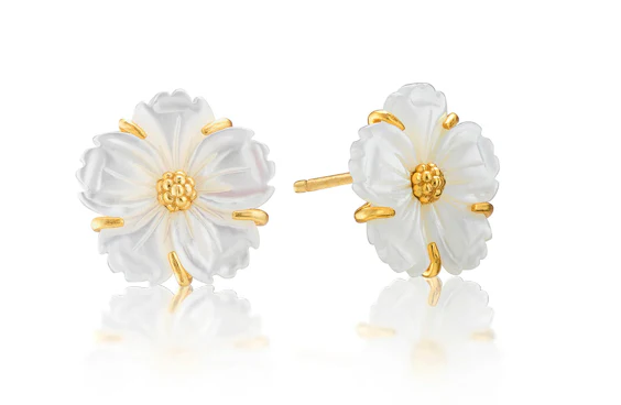 Mermaid Garden Petite Stud Earrings- MOP