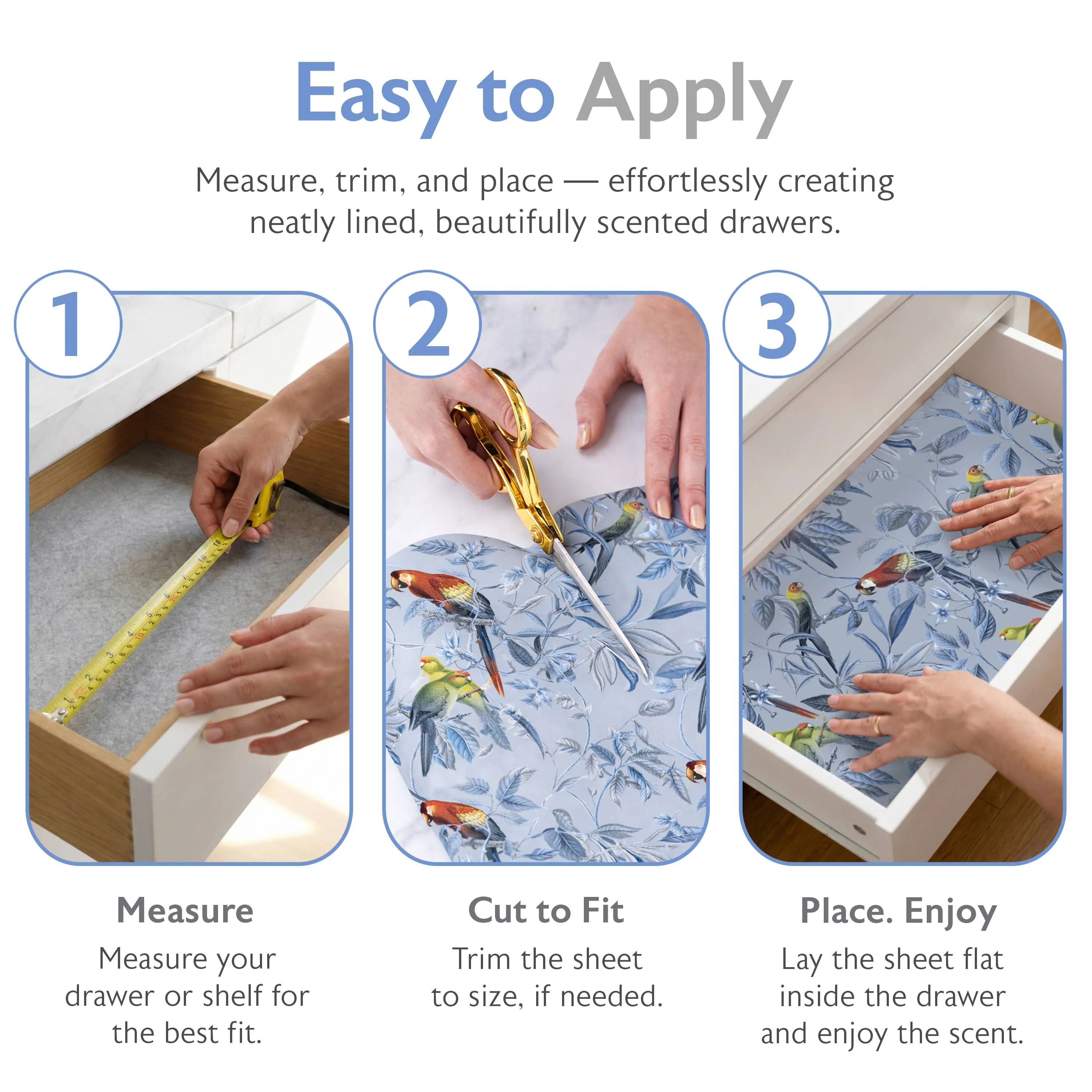 Merriton - Scented Drawer Liners - Azure Aviary (6 Sheets) - Image 5