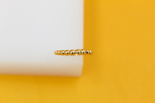 MIA Jewelry - 18k Gold Beaded Band Ring: 8 US