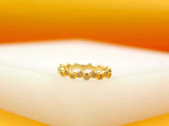 MIA Jewelry - 18K Gold Filled CZ Slim Ring: 6 US