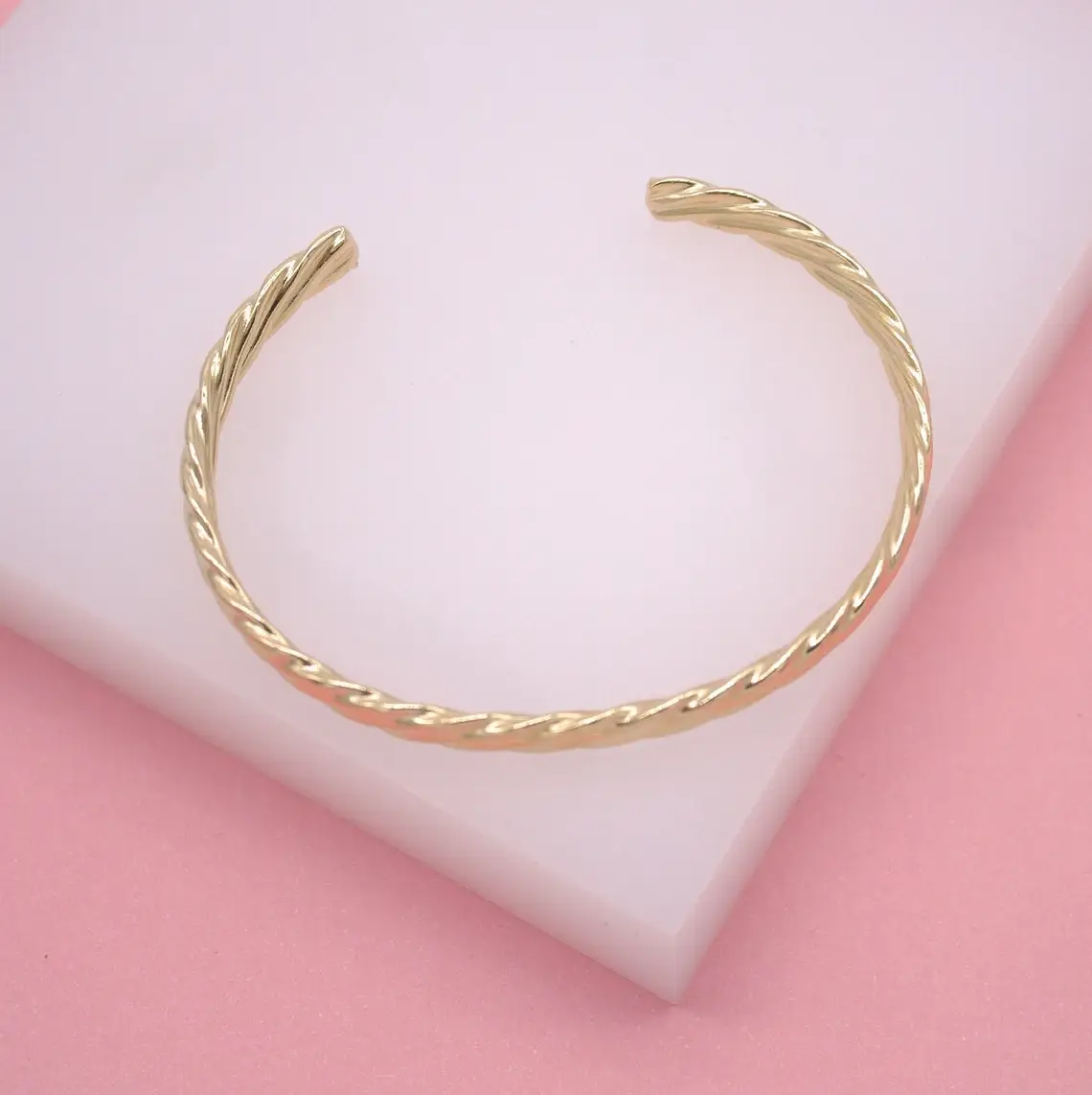 MIA Jewelry - 18K Gold Filled Twisted Cuff Bangle Bracelet - Image 3
