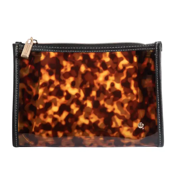 MIAMI CLEARLY TORTOISE MEDIUM ZIP COSMETIC