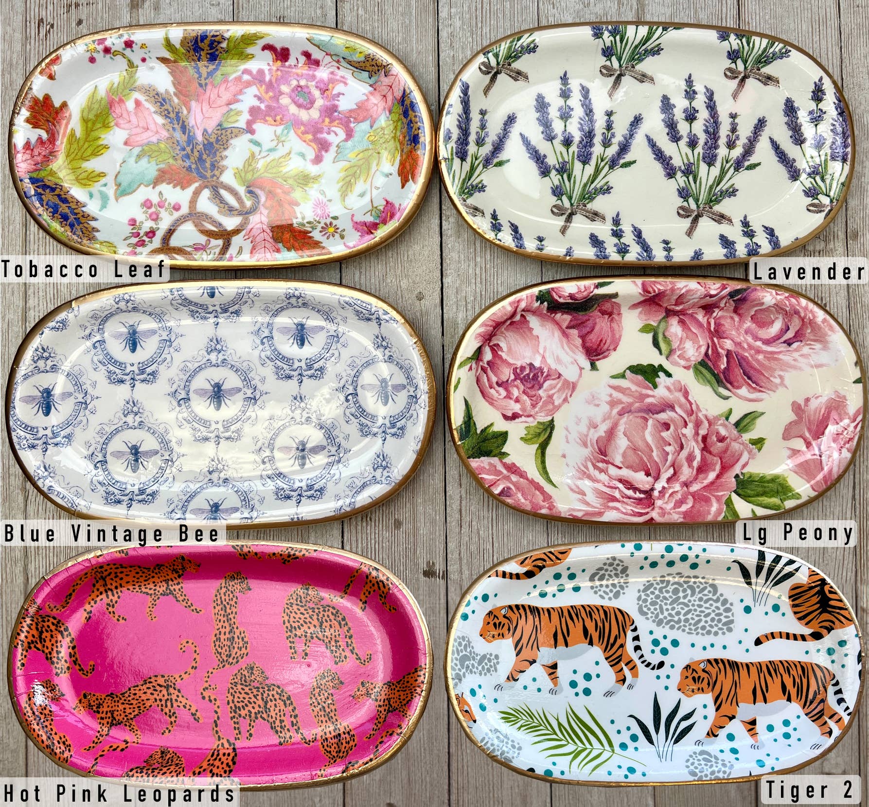 Michelle Allen Designs - Ceramic Jewelry tray- large: Large Peony