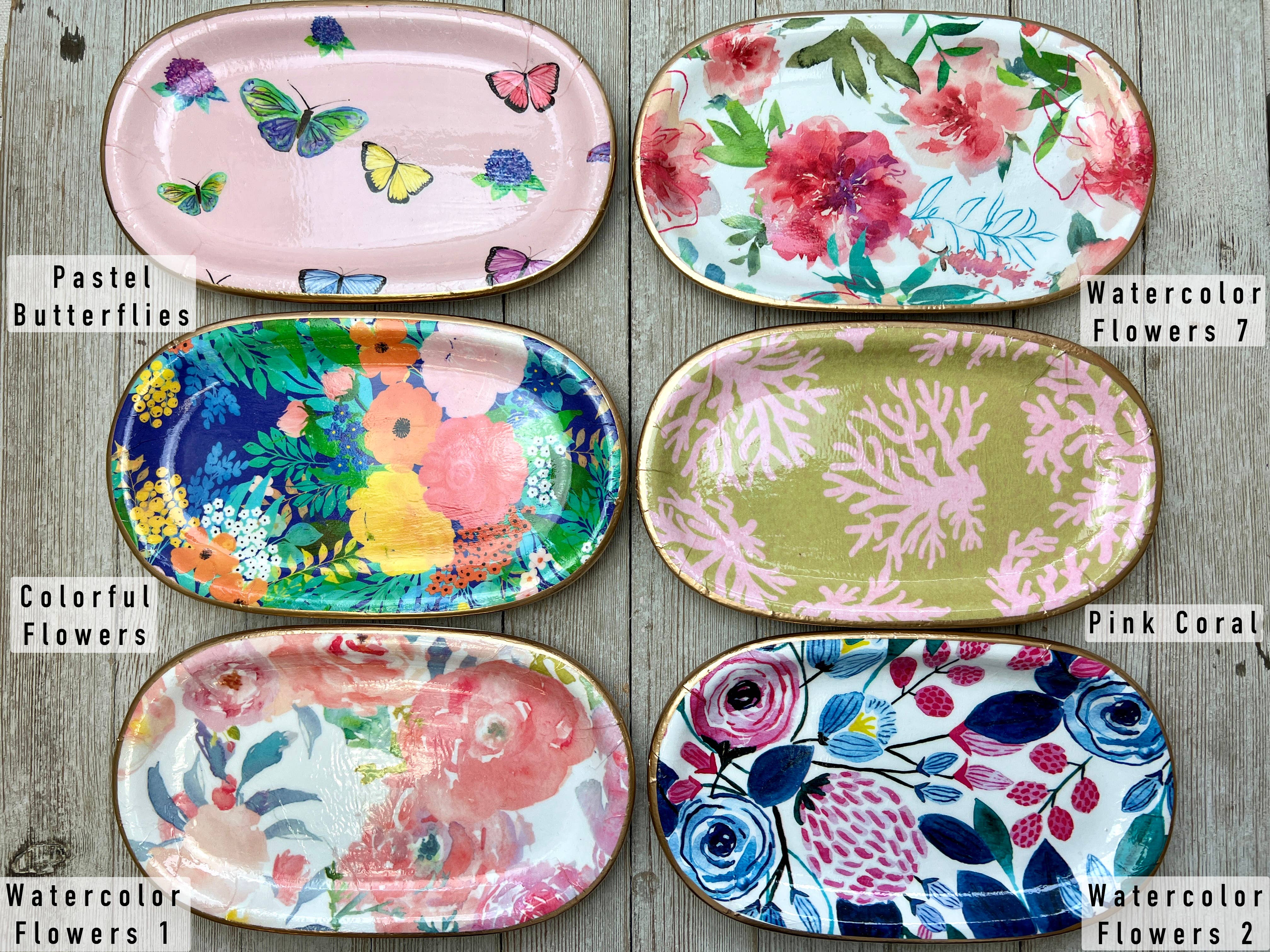 Michelle Allen Designs - Ceramic Jewelry tray- large: Large Peony - Image 5