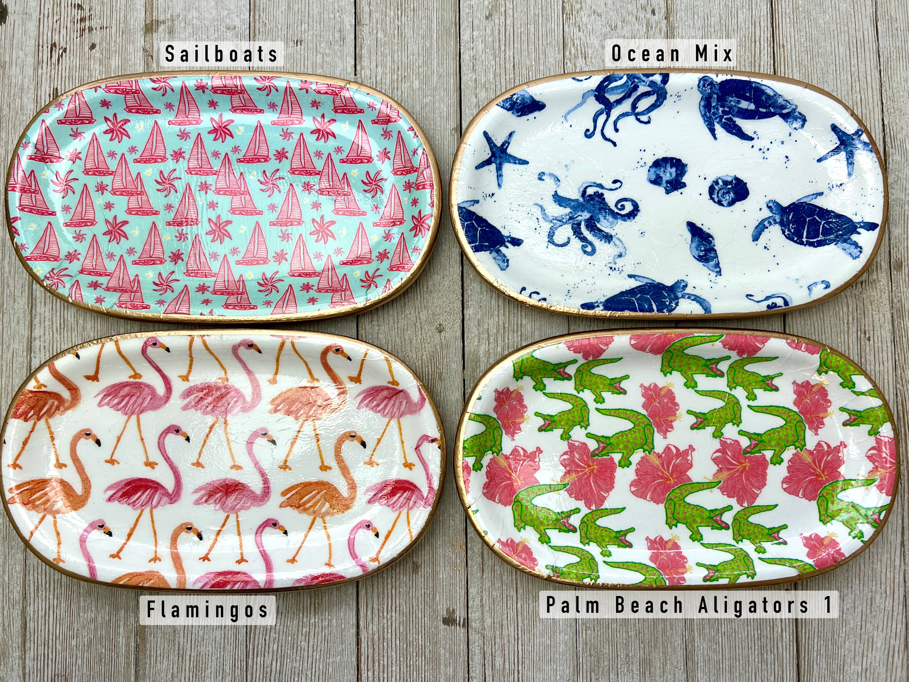 Michelle Allen Designs - Ceramic Jewelry tray- large: Pastel Butterflies - Image 6