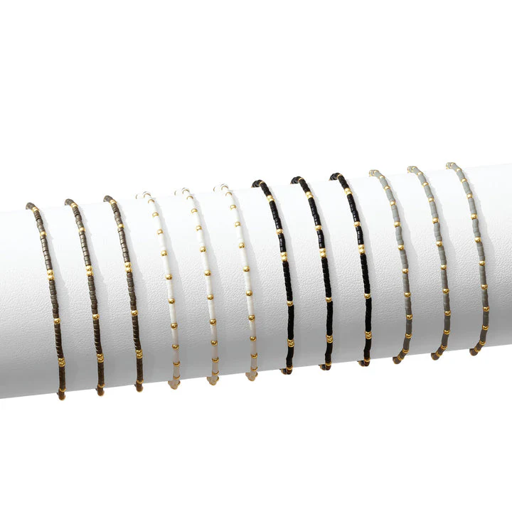 Miyuki Delica Stretch Bracelets with 2mm bead accents