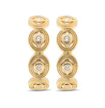 Monique Hoop Earrings- Clear Cubic Zirconia - Image 4