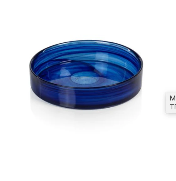 MOONBAY INDIGO BLUE ALABASTER GLASS TRAY SMALL