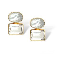 Mother of pearl and Topaz Earring