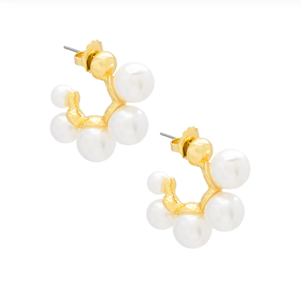 Multi Pearl Hoop Earring