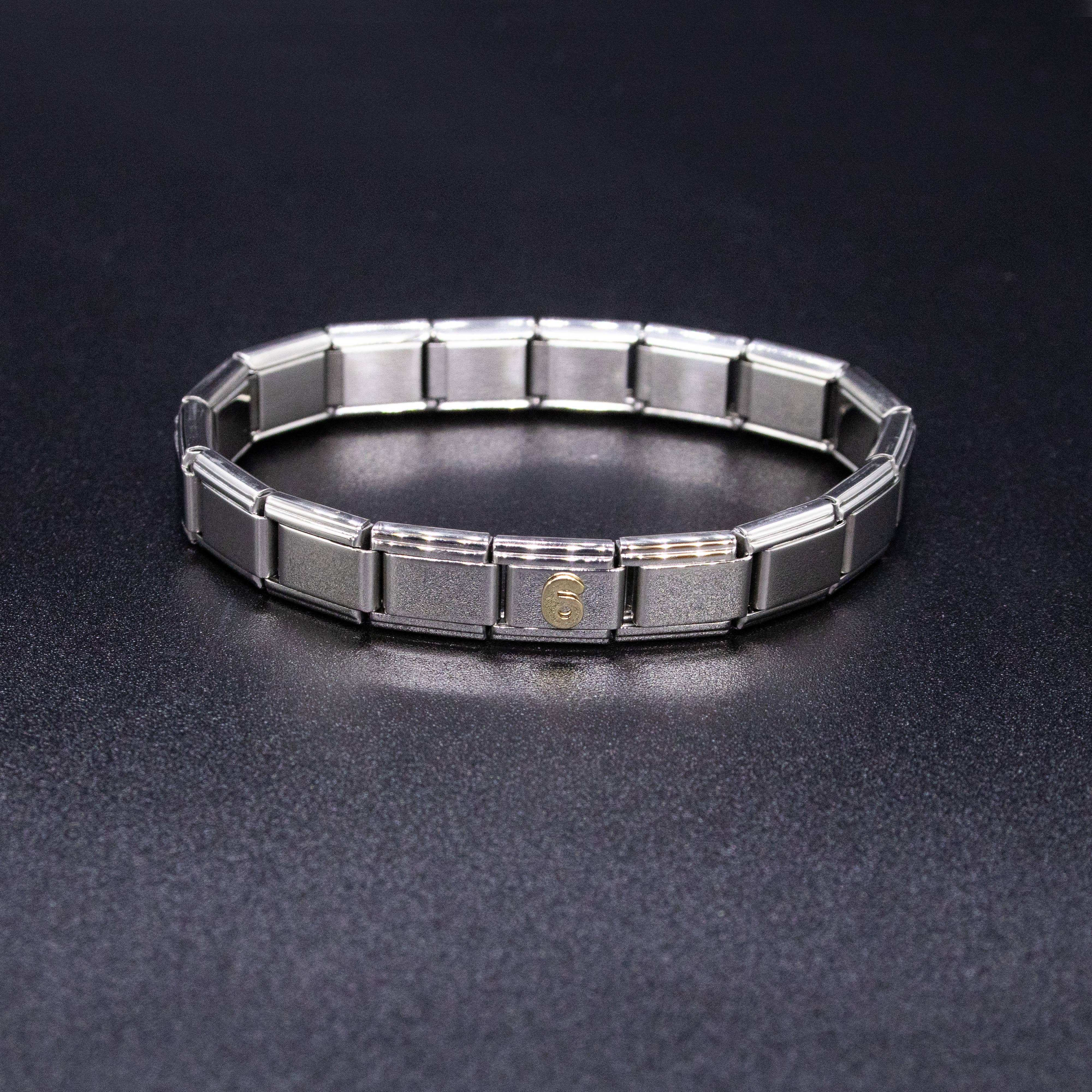 Natalia - Italian Charm Bracelet Number - 9mm Gold Link: 0 - Image 13