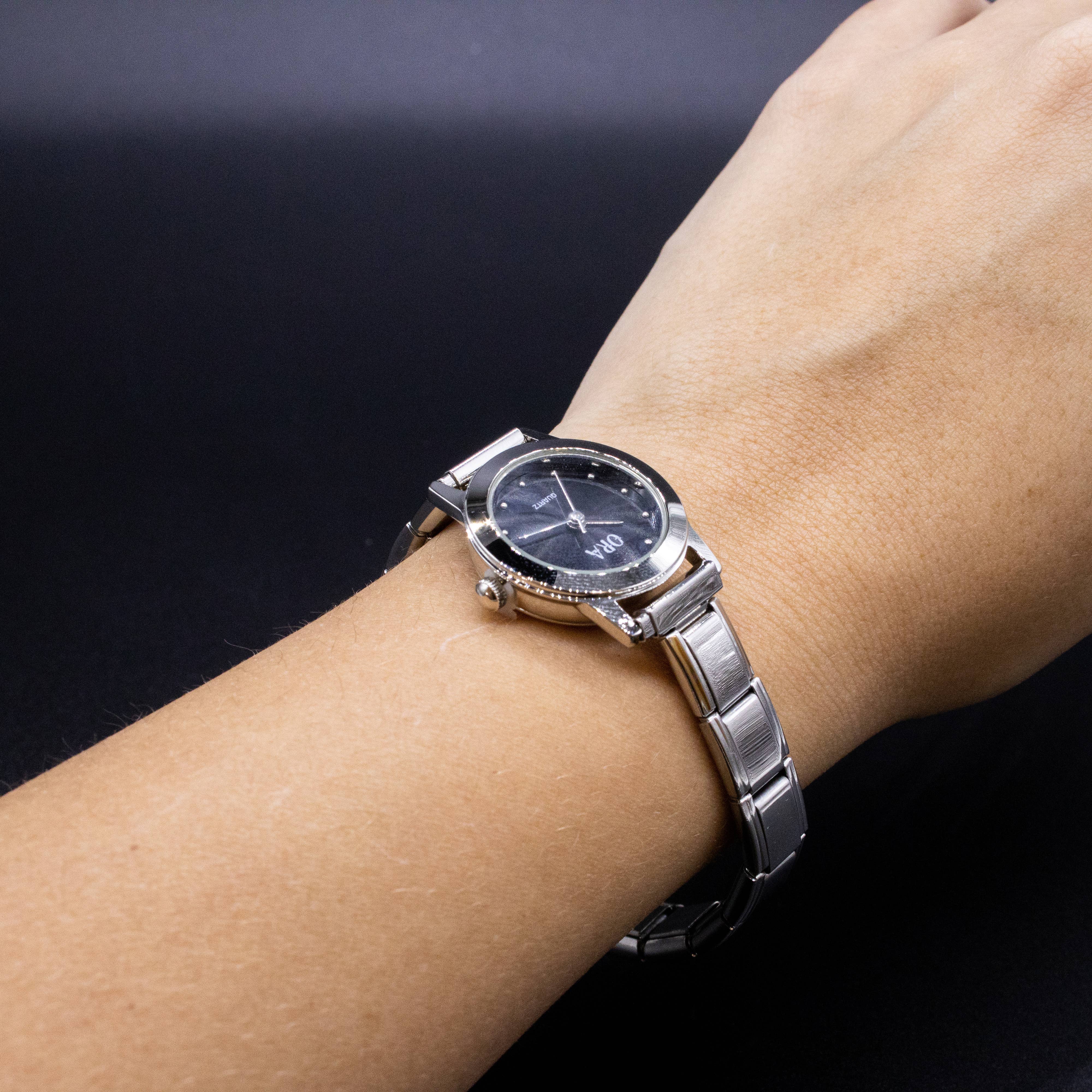 Natalia - Italian Charm Link Watch (Analog): Blue - Image 4