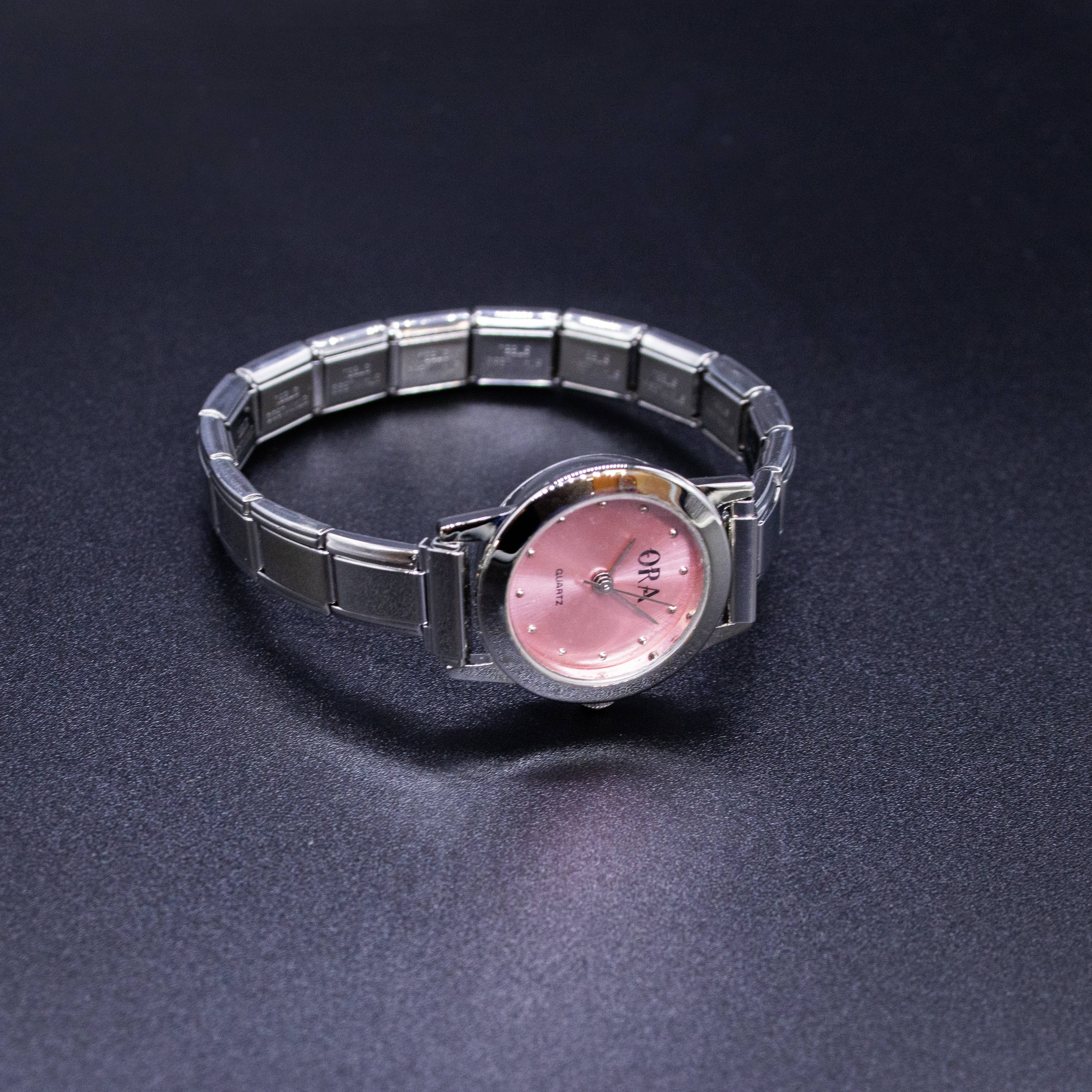 Natalia - Italian Charm Link Watch (Analog): Pink - Image 17