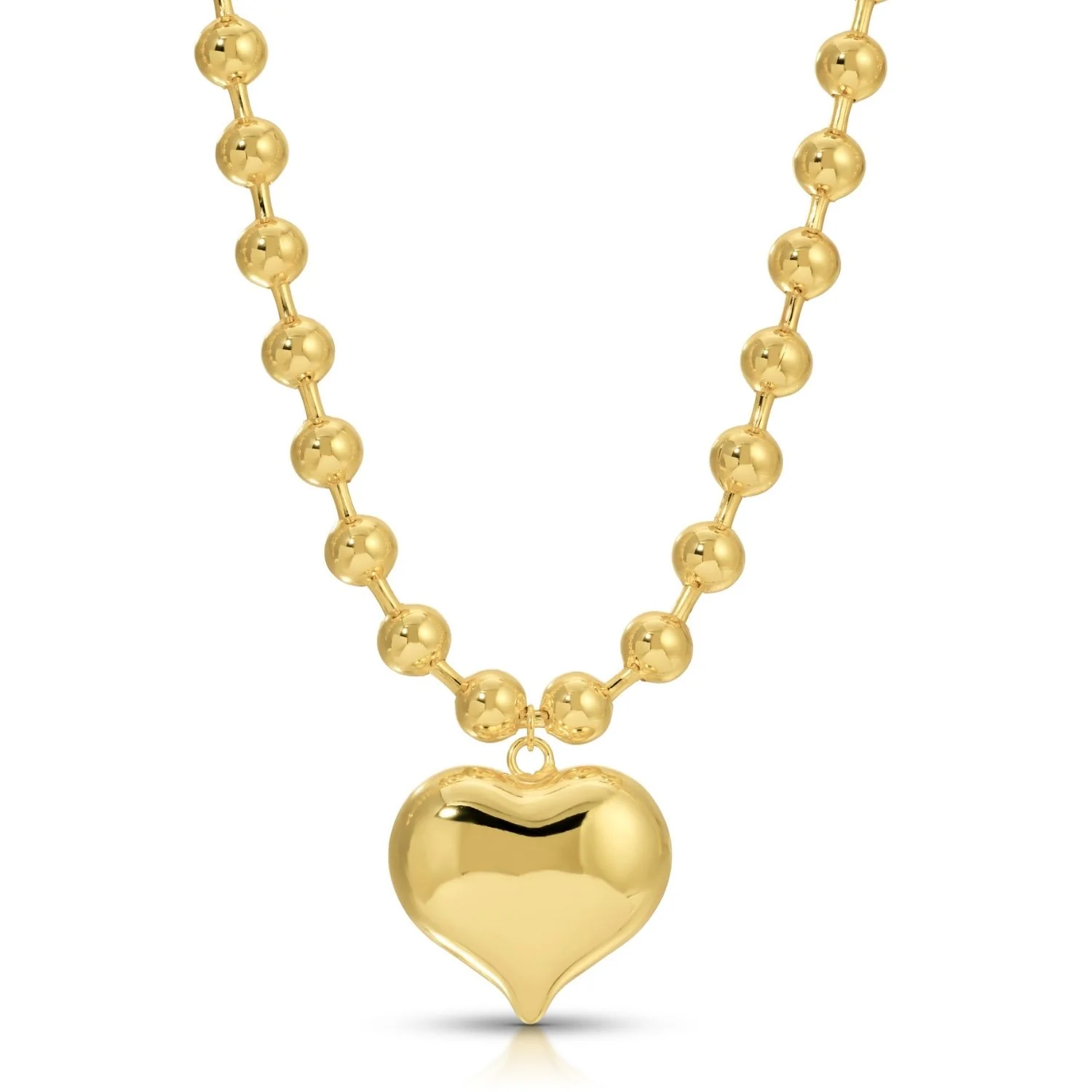 Necklace -Large Bubble Heart, Gold