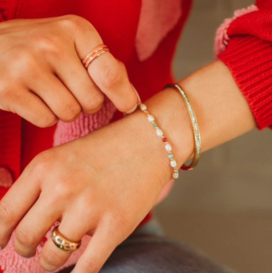 Nikki Smith Designs - Crystal Gold Bangle Bracelet - Image 3