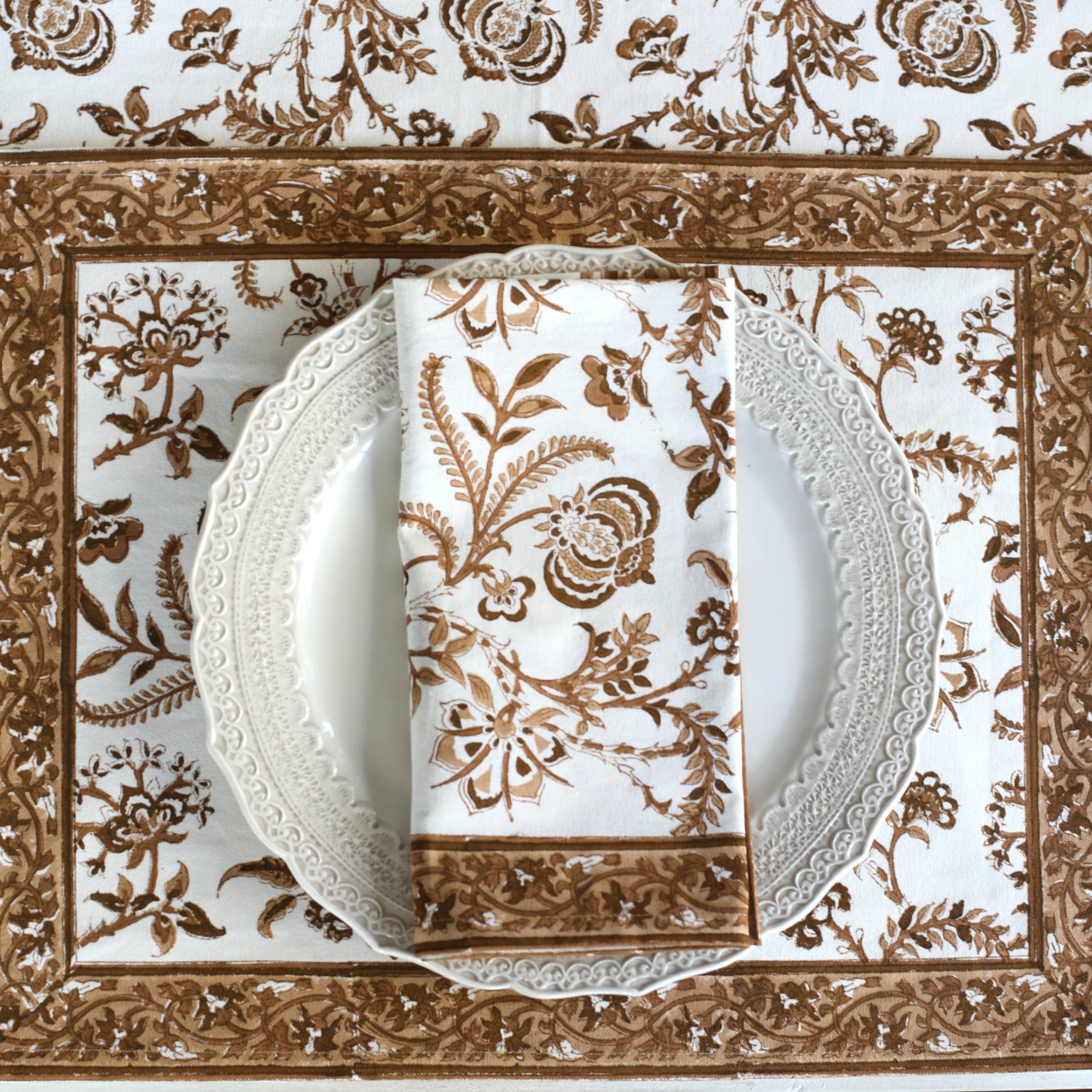 PACIFIC & ROSE TEXTILES - Napkin Lilibet Mocha, Set of 4
