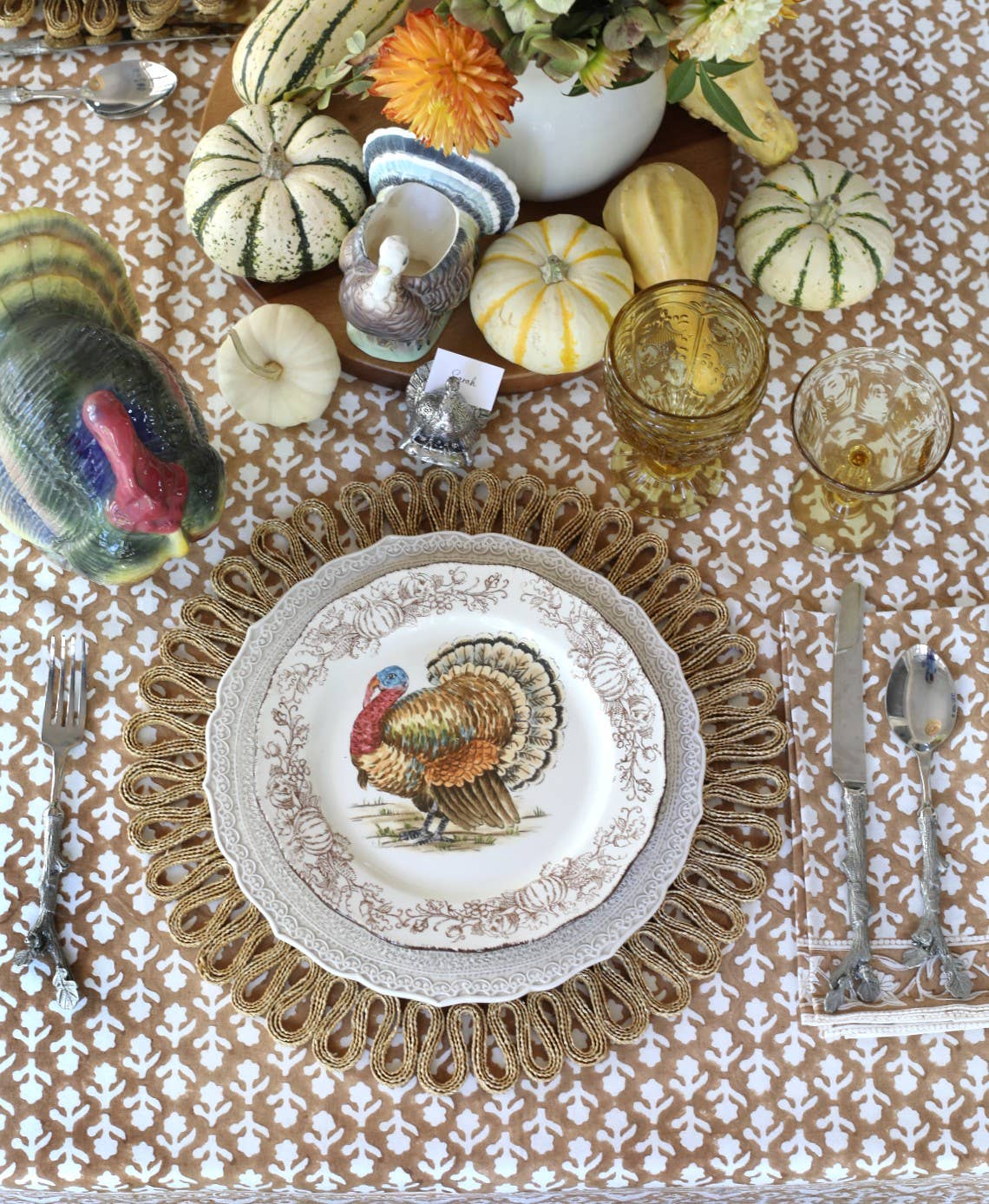 PACIFIC & ROSE TEXTILES - Tablecloth Charlotte Caramel: 60x125 - Image 3