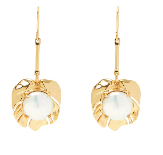 Mignonne Gavigan Palm Drop Earring White/Gold 105