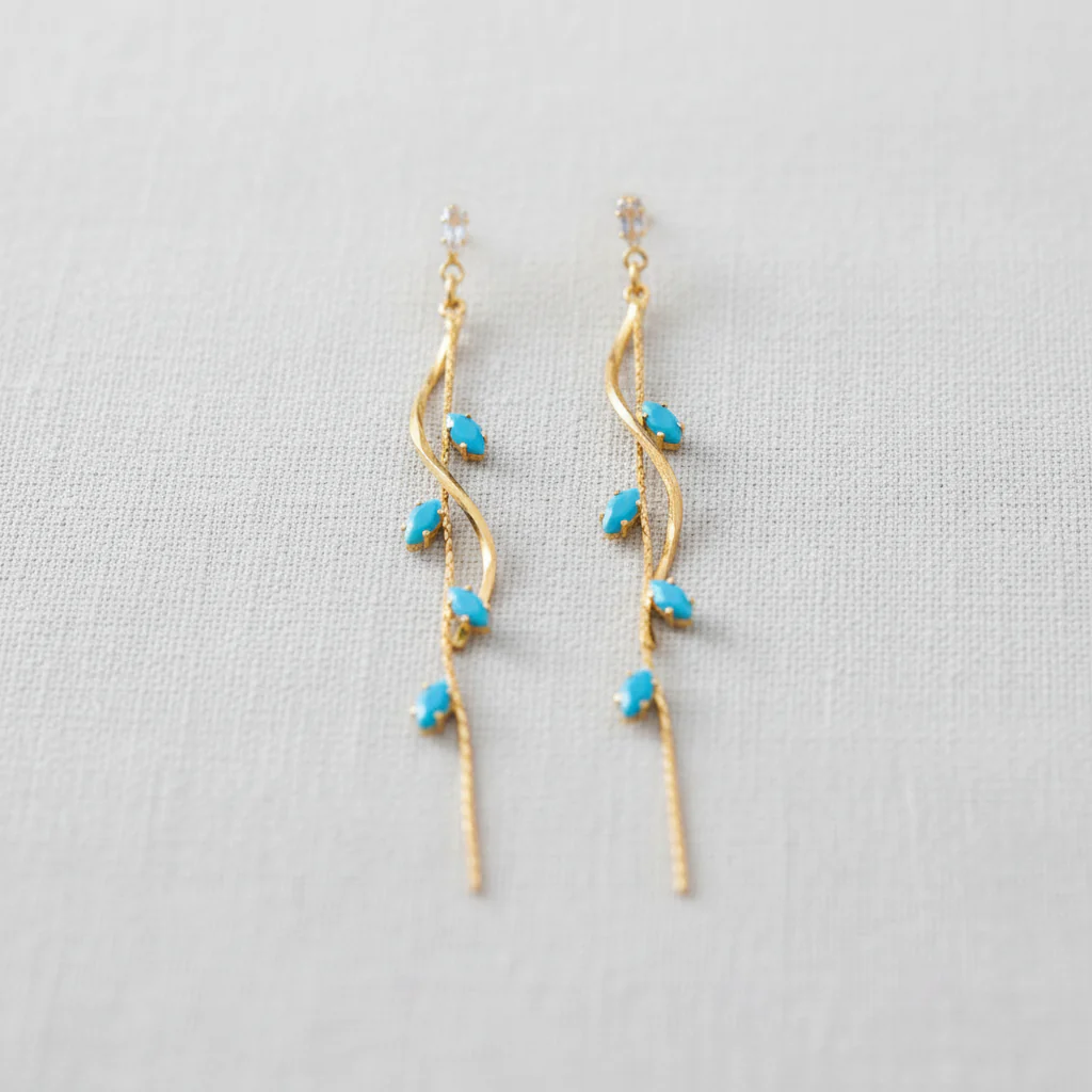 paperln - Elegant Leaf Tassel Drop Earrings