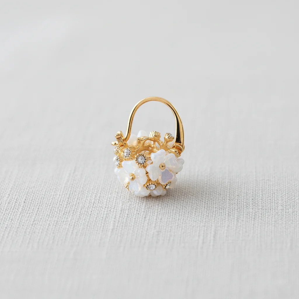 paperln - Floral Shell Ball Earrings - Image 2