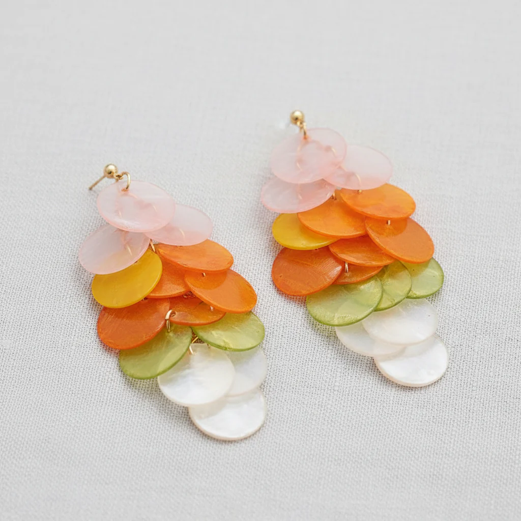 paperln - Oceanic Shell Geometric Tassel Earrings - Image 2