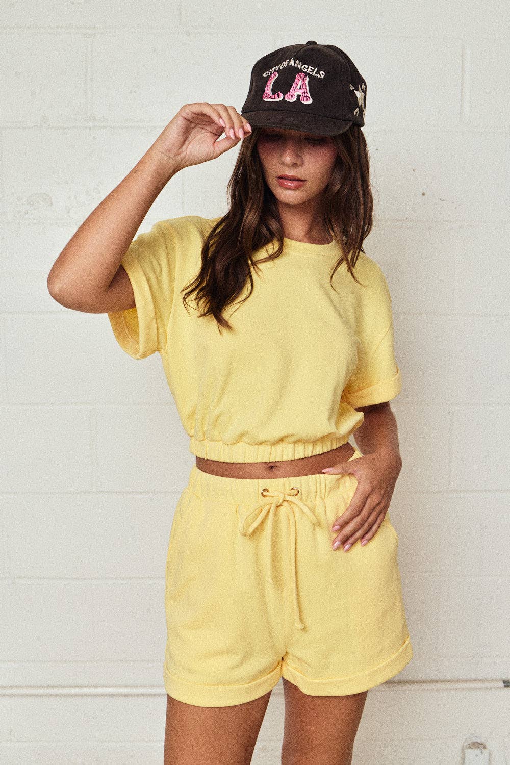 Papermoon - PX19514 - Cozy Short Sleeve Top and Shorts Set: BUTTER YELLOW - Image 6