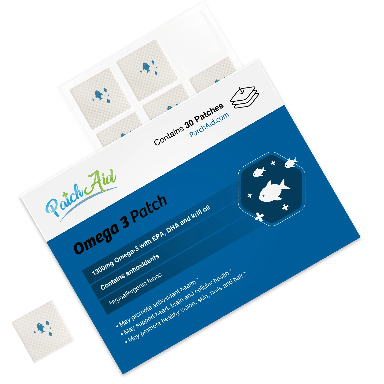 PatchAid - Omega-3 Vitamin Patch - Heart & Brain Health Support: 1-Pack - Image 2