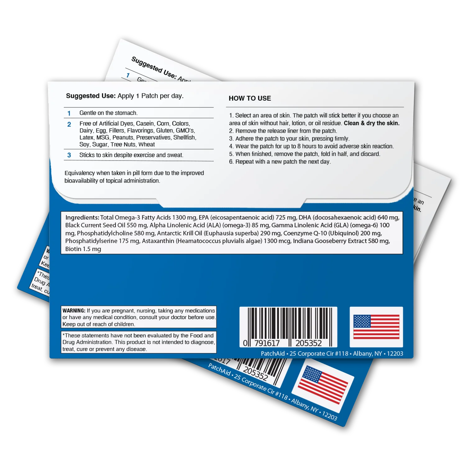 PatchAid - Omega-3 Vitamin Patch - Heart & Brain Health Support: 1-Pack - Image 3