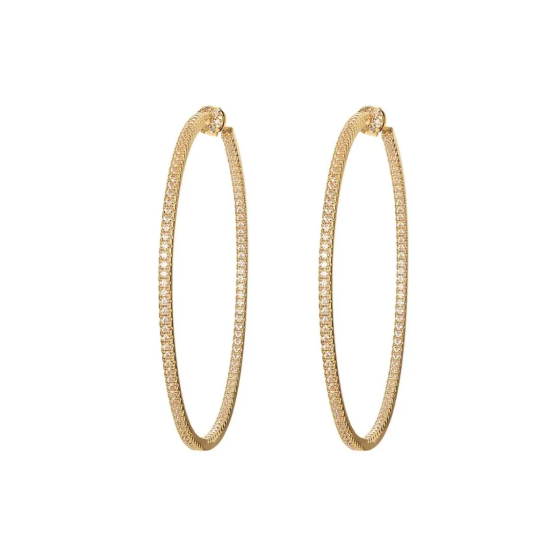 Perfect Pave Hoops - 3 sizes - Image 3