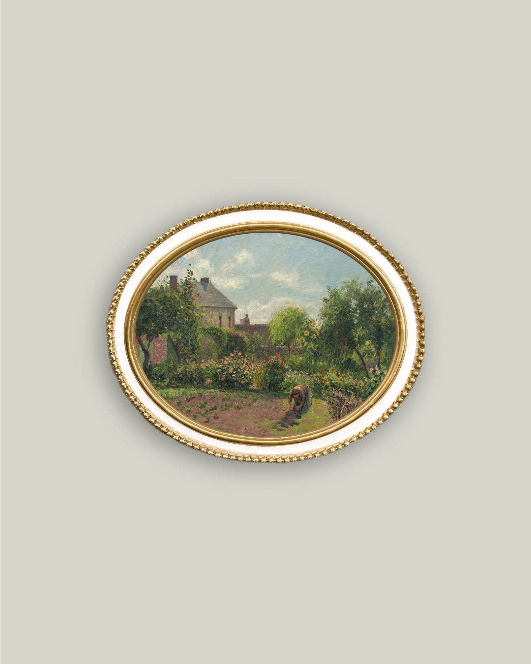 Petal Lane Home - Artist's Garden in Cream Oval Frame