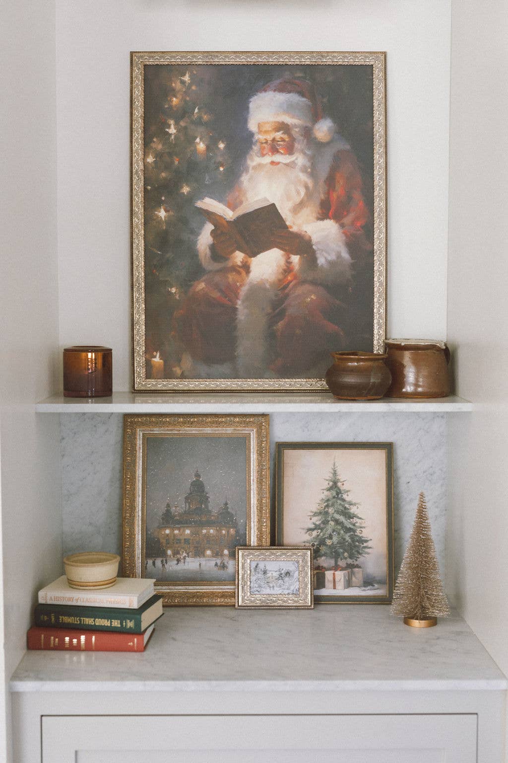 Petal Lane Home - Christmas Tree with Presents Framed Antique Art: 11x15 - Image 4