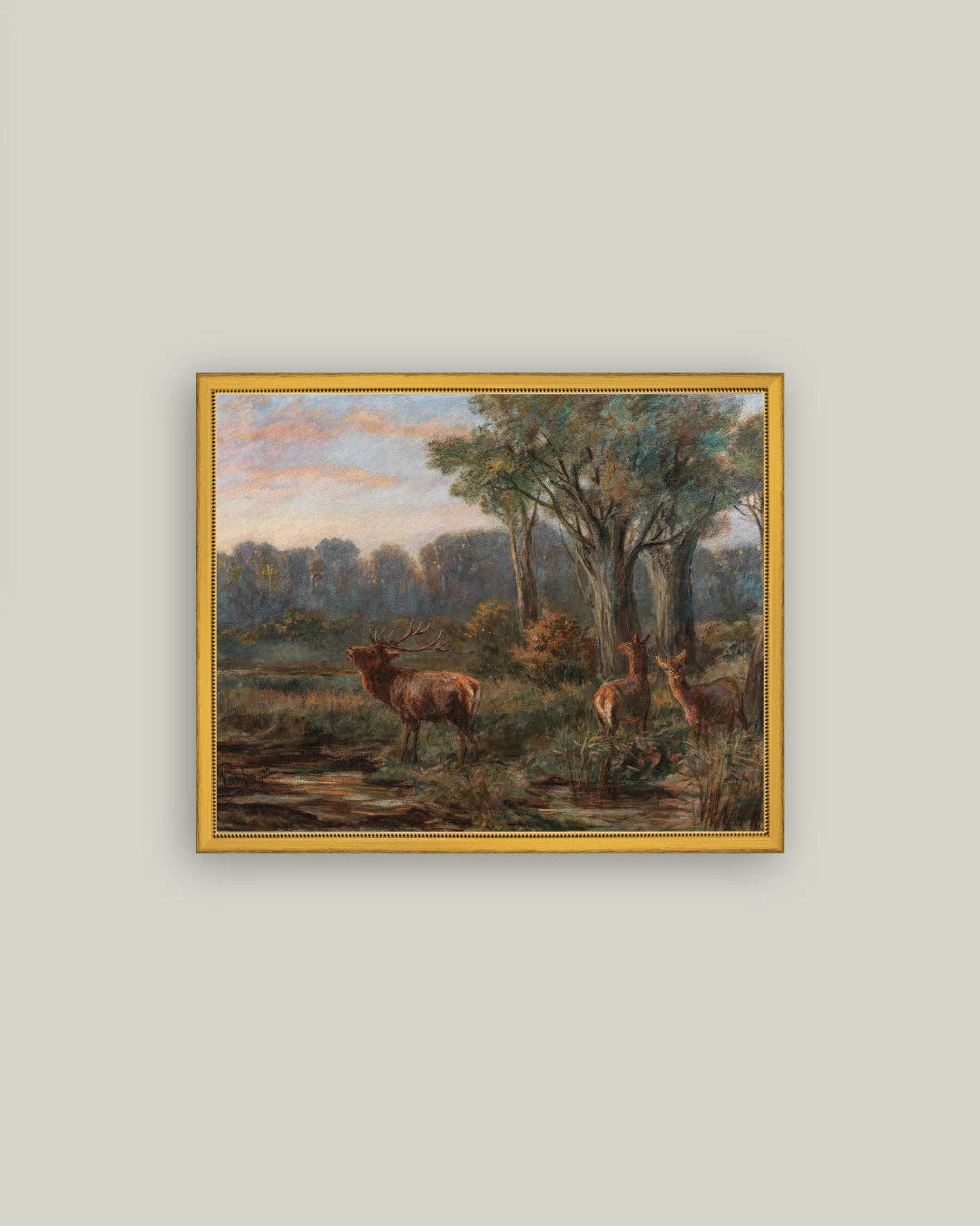 Petal Lane Home - Deer in Glade Framed Antique Art: 6x4 - Image 4