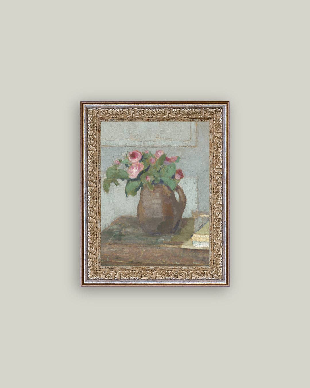 Petal Lane Home - Rose Vase Framed Antique Art: 12x16 - Image 2