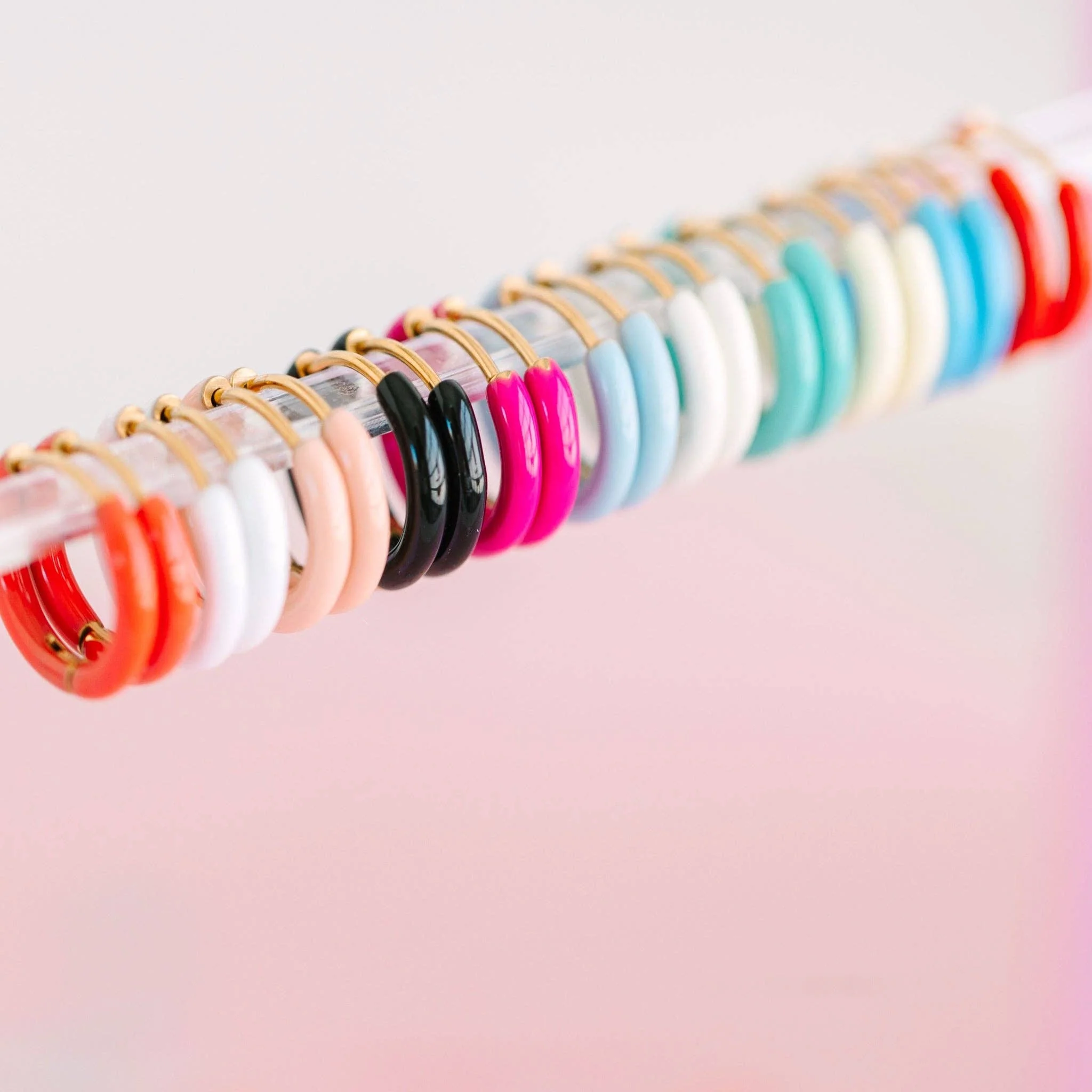 Pierced Co - Colored Huggies Earrings: White - Image 2