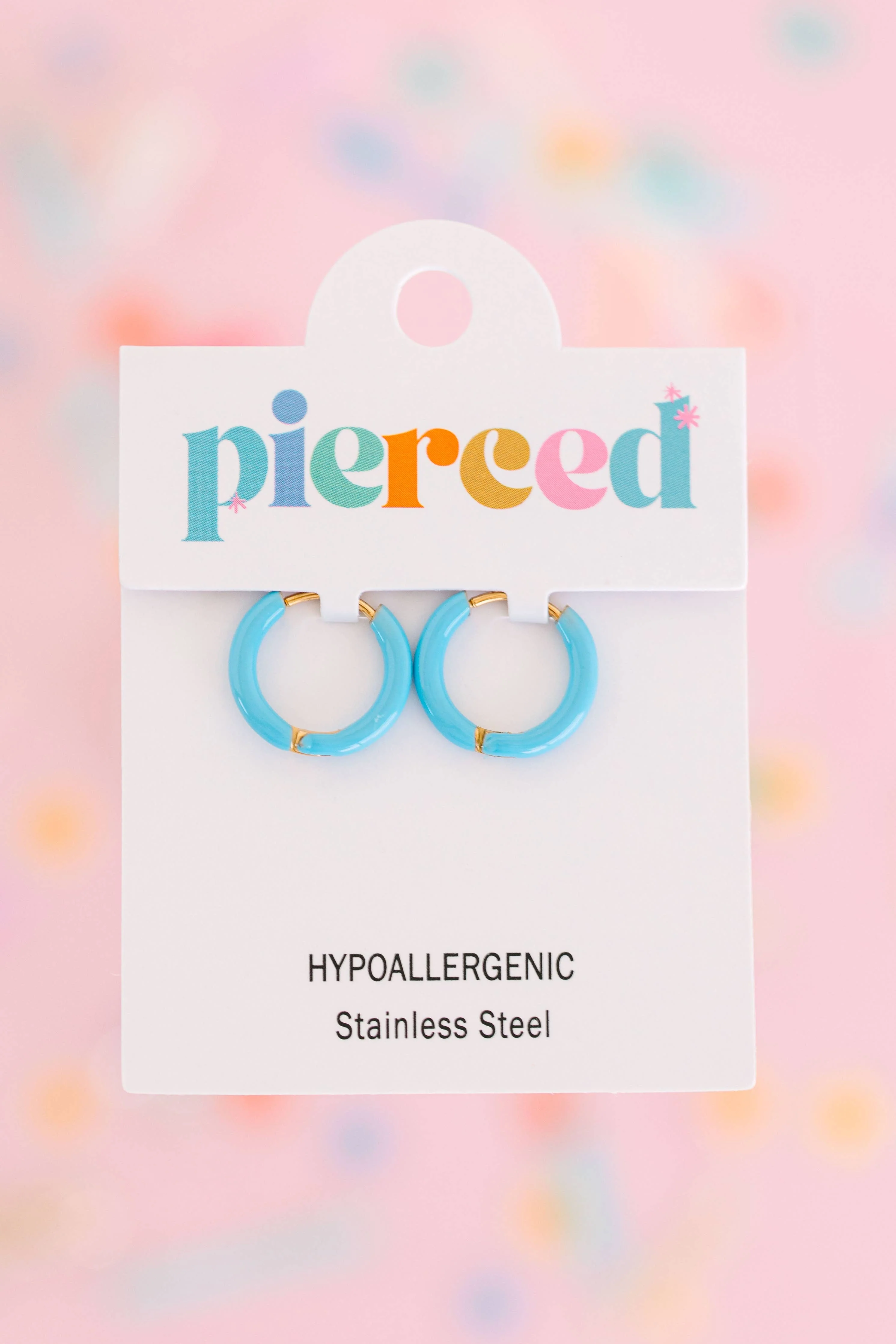 Pierced Co - Colored Huggies Earrings: White - Image 3