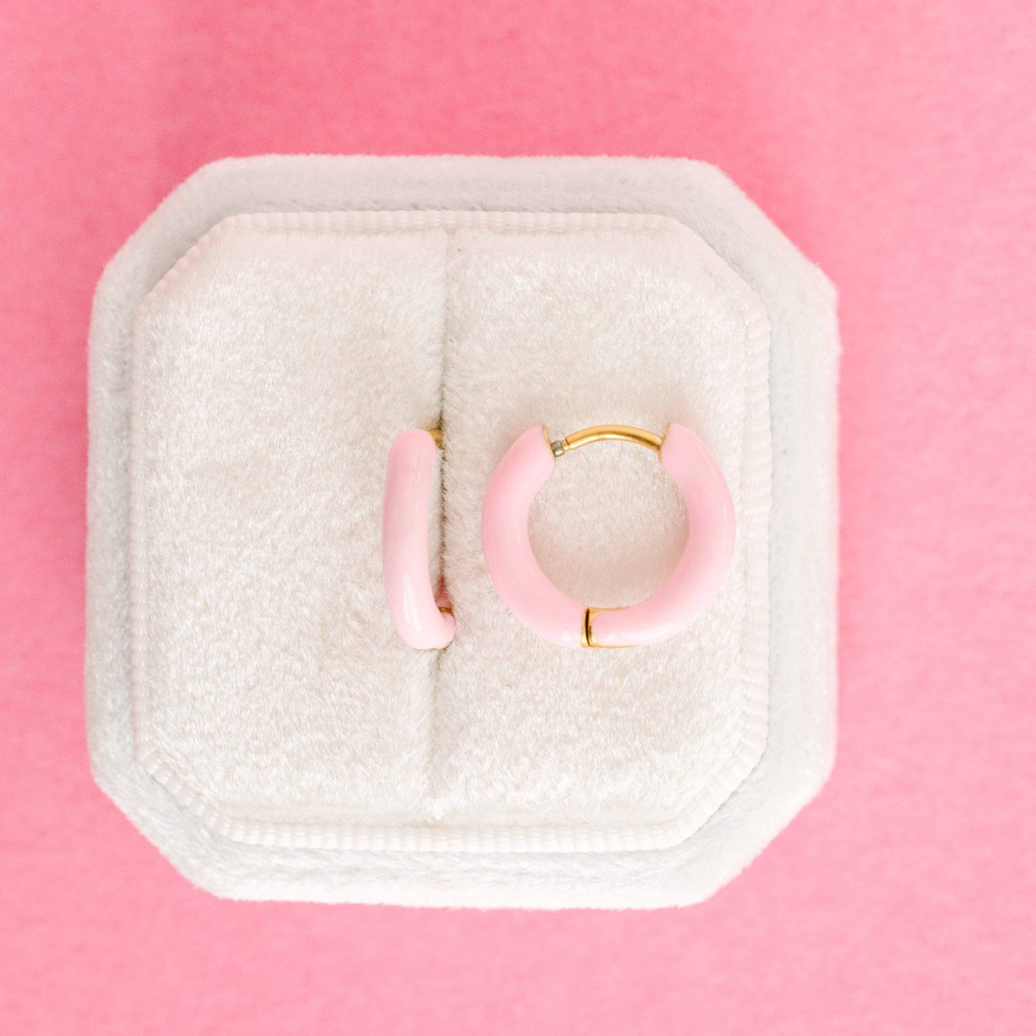 Pierced Co - Colored Huggies Earrings: White - Image 5