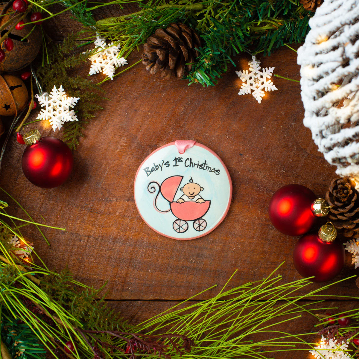 PINK BUGGY~ Baby First Christmas