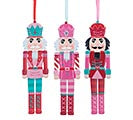 PINK/RED TIN NUTCRACKER ORNAMENTS