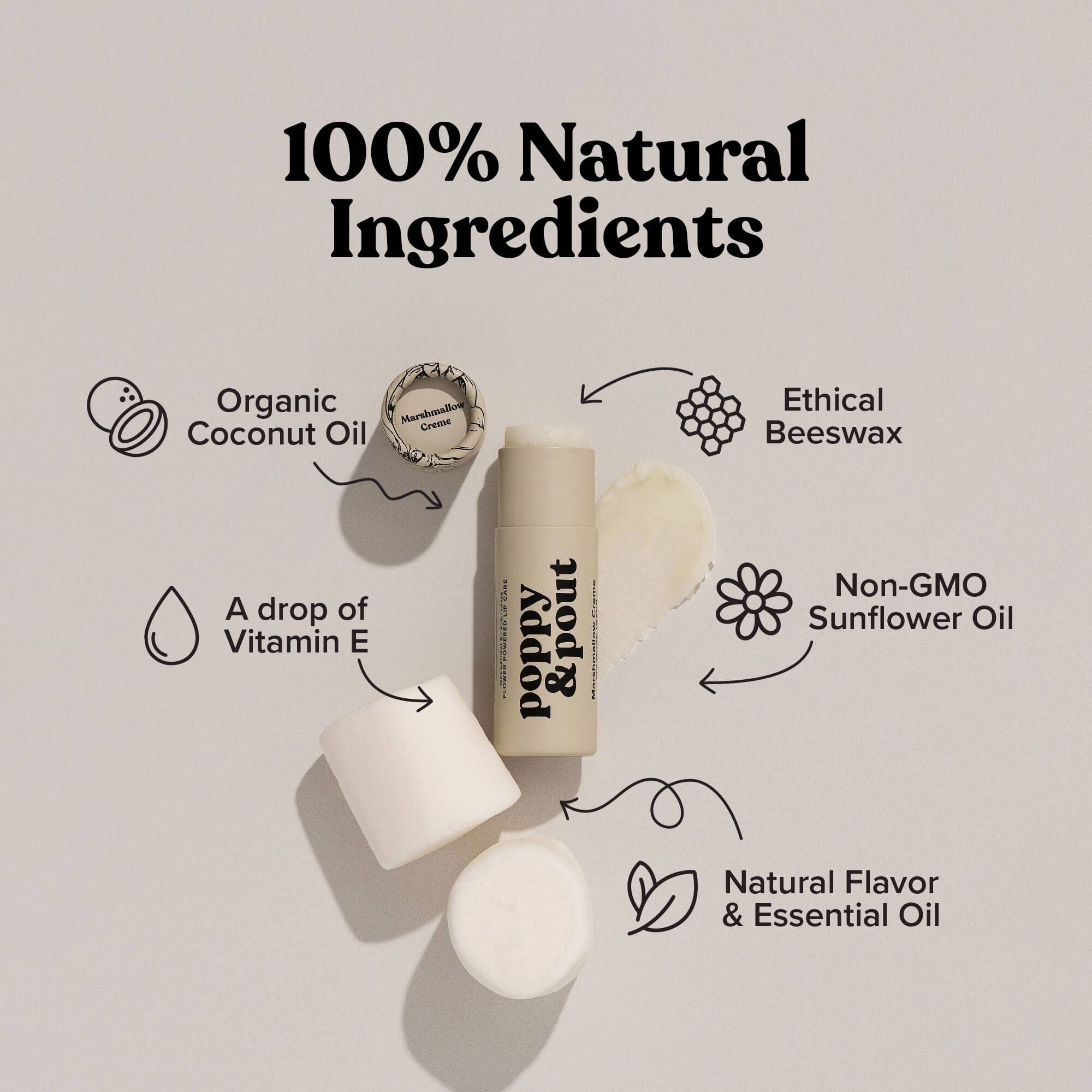 Poppy & Pout - Lip Balm, Marshmallow Creme - Image 5