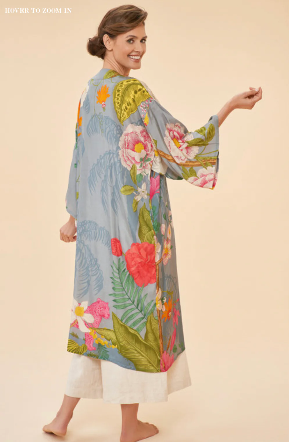Powder Floral Jungle Lavender Kimono Gown