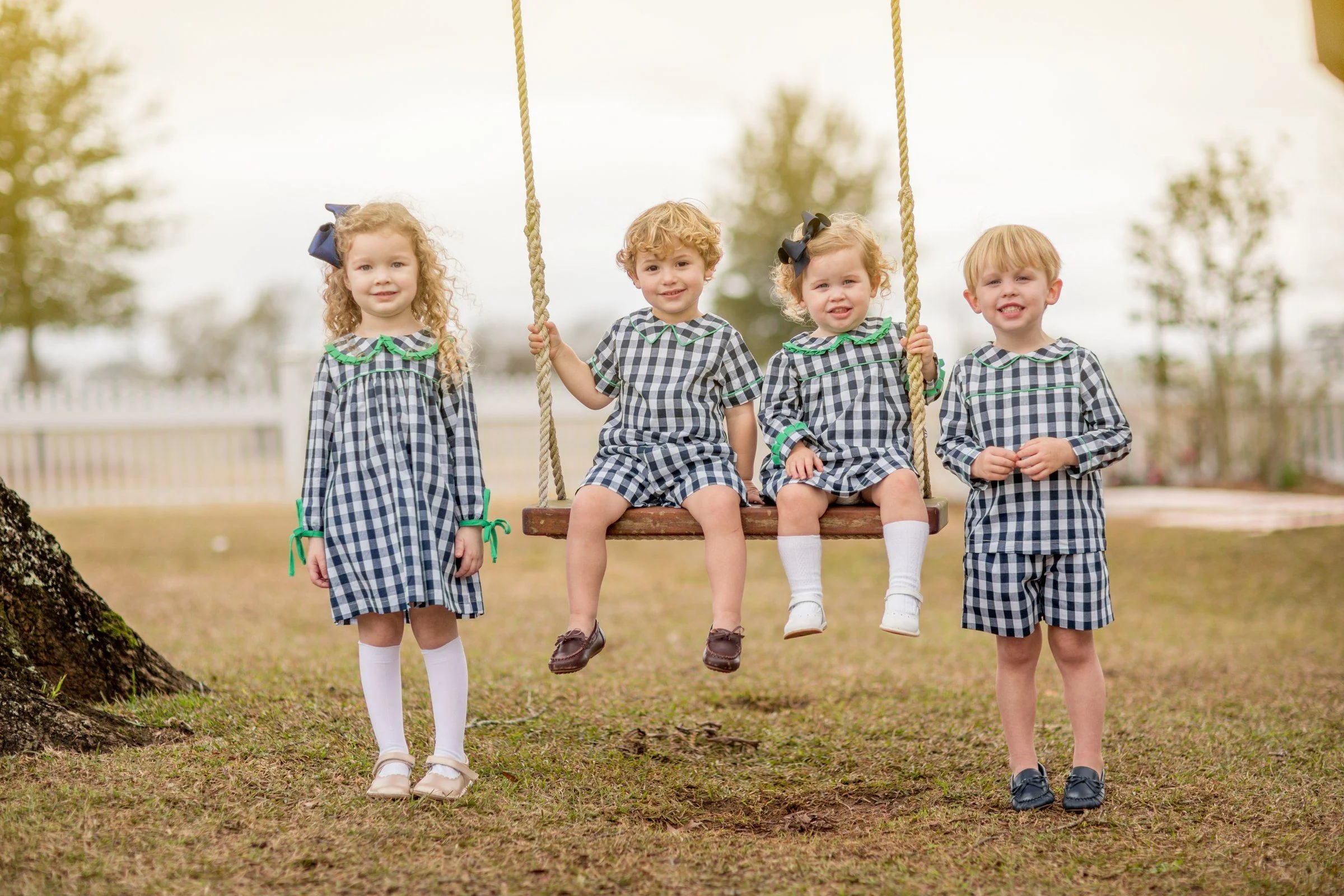 Priscilla Navy Buffalo Check Dress - Image 2